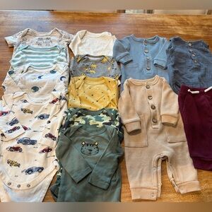 Baby Boy Bundle size 0–3, 17 Piece Lot, Gerber, Cloud Island, Star Wars & More!